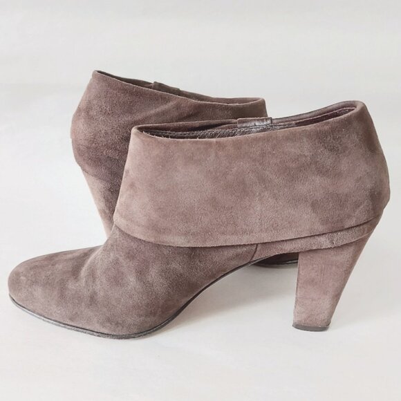 Kate Spade New York Ankle Boots Size  8 Bison Dark Brown Suede Bow Cuff Comfort - Picture 8 of 14